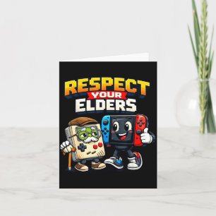 Respect Your Elders Retro Gaming Funny Gamer Contr Card