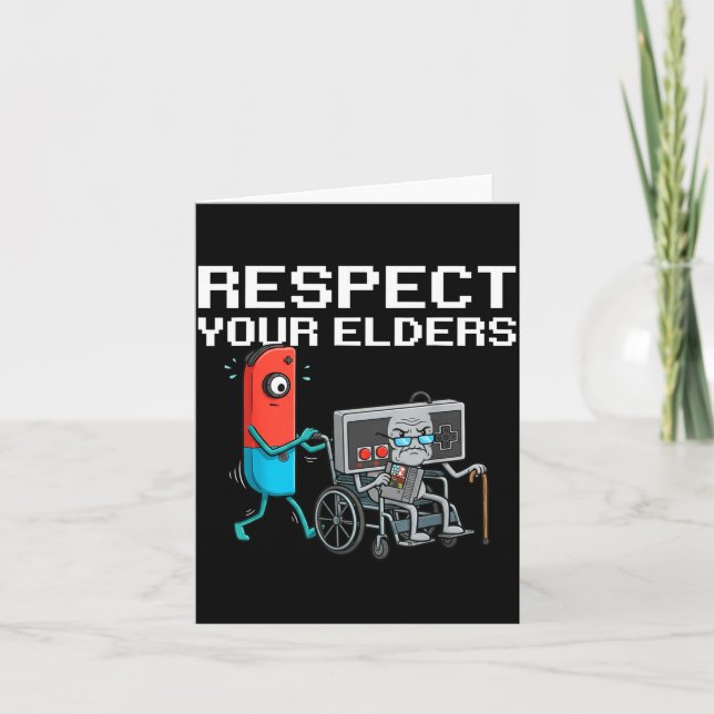 Respect Your Elders Retro Gaming Funny Gamer Contr Card (Front)