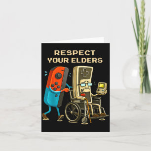 Respect Your Elders Retro Gaming Funny Gamer Contr Card