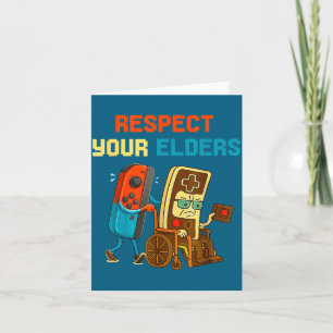 Respect Your Elders Retro Gaming Funny Gamer Contr Card