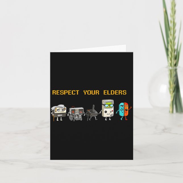 Respect Your Elders Retro Gaming Funny Gamer Contr Card (Front)