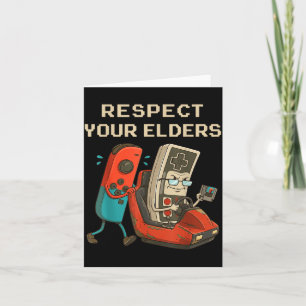 Respect Your Elders Retro Gaming Funny Gamer Contr Card