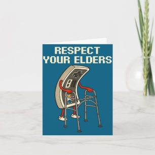 Respect Your Elders Retro Gaming Funny Gamer Contr Card