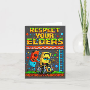Respect Your Elders Retro Gaming Funny Gamer Contr Card