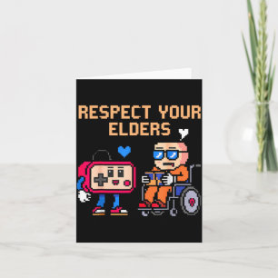 Respect Your Elders Retro Gaming Funny Gamer Contr Card