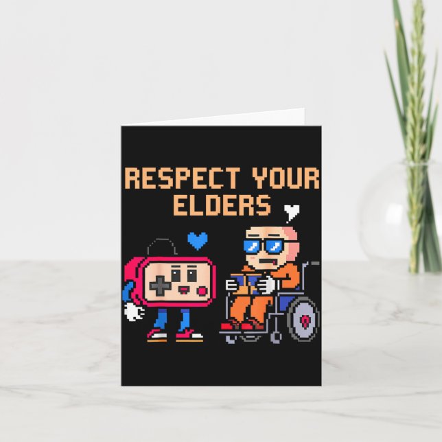 Respect Your Elders Retro Gaming Funny Gamer Contr Card (Front)