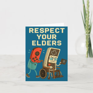 Respect Your Elders Retro Gaming Funny Gamer Contr Card