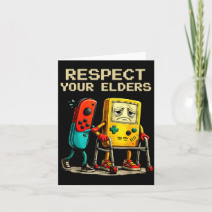 Respect Your Elders Retro Gaming Funny Gamer Contr Card