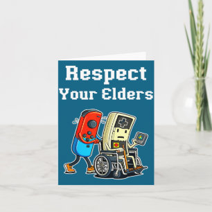 Respect Your Elders Retro Gaming Funny Gamer Contr Card