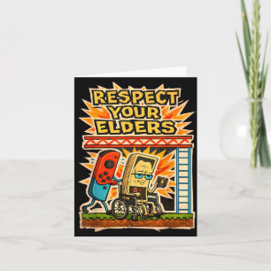 Respect Your Elders Retro Gaming Funny Gamer Contr Card