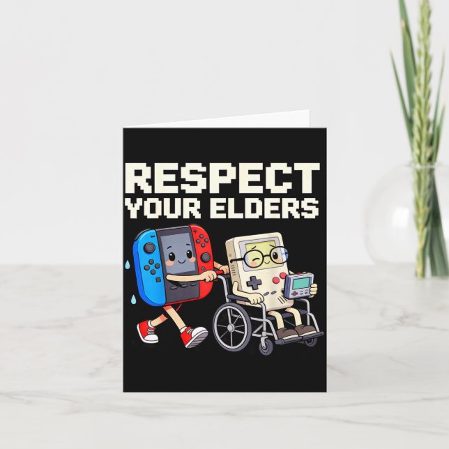 Respect Your Elders Retro Gaming Funny Gamer Contr Card (Front)