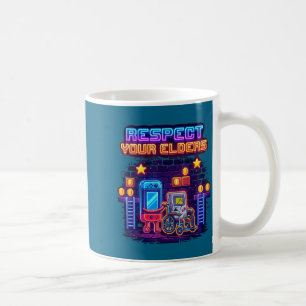Respect Your Elders Retro Gaming Funny Gamer Contr Coffee Mug