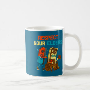 Respect Your Elders Retro Gaming Funny Gamer Contr Coffee Mug