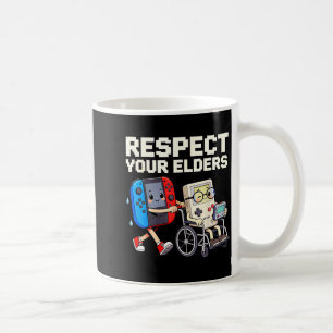 Respect Your Elders Retro Gaming Funny Gamer Contr Coffee Mug