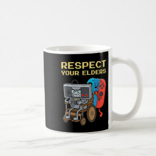 Respect Your Elders Retro Gaming Funny Gamer Contr Coffee Mug