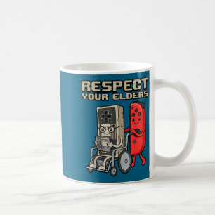 Respect Your Elders Retro Gaming Funny Gamer Contr Coffee Mug