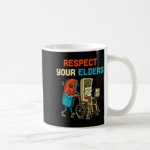 Respect Your Elders Retro Gaming Funny Gamer Contr Coffee Mug