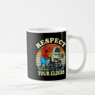 Respect Your Elders Retro Gaming Funny Gamer Contr Coffee Mug