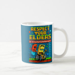Respect Your Elders Retro Gaming Funny Gamer Contr Coffee Mug