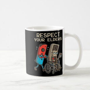 Respect Your Elders Retro Gaming Funny Gamer Contr Coffee Mug