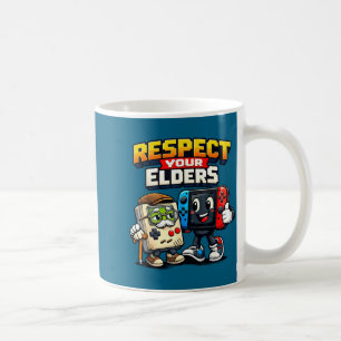 Respect Your Elders Retro Gaming Funny Gamer Contr Coffee Mug