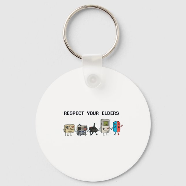 Respect Your Elders Retro Gaming Funny Gamer Contr Key Ring (Front)
