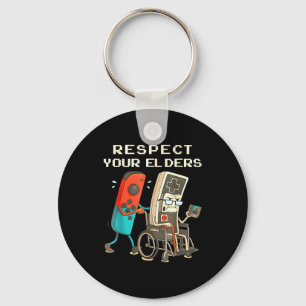 Respect Your Elders Retro Gaming Funny Gamer Contr Key Ring