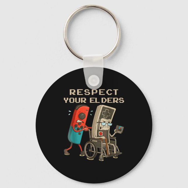 Respect Your Elders Retro Gaming Funny Gamer Contr Key Ring (Front)