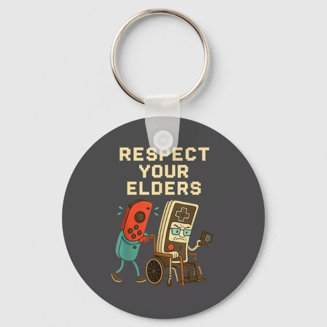 Respect Your Elders Retro Gaming Funny Gamer Contr Key Ring (Front)