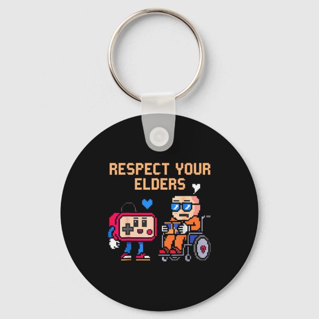 Respect Your Elders Retro Gaming Funny Gamer Contr Key Ring (Front)