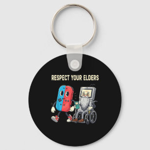 Respect Your Elders Retro Gaming Funny Gamer Contr Key Ring