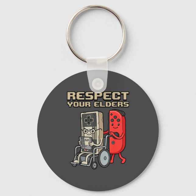 Respect Your Elders Retro Gaming Funny Gamer Contr Key Ring (Front)