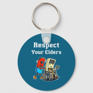 Respect Your Elders Retro Gaming Funny Gamer Contr Key Ring