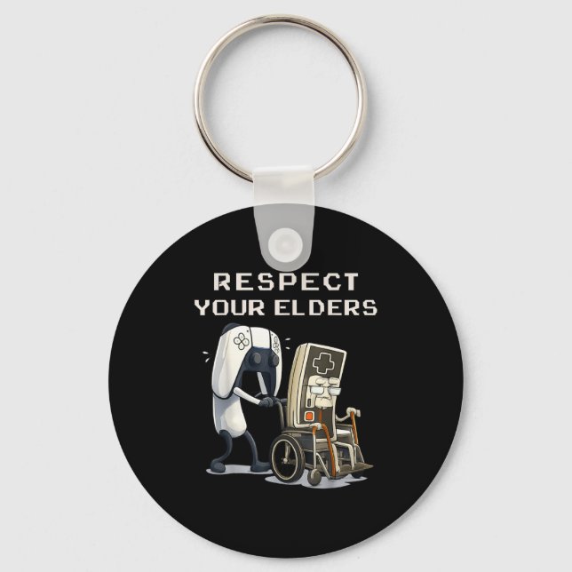 Respect Your Elders Retro Gaming Funny Gamer Contr Key Ring (Front)