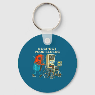 Respect Your Elders Retro Gaming Funny Gamer Contr Key Ring