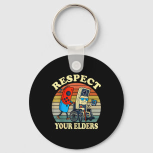 Respect Your Elders Retro Gaming Funny Gamer Contr Key Ring