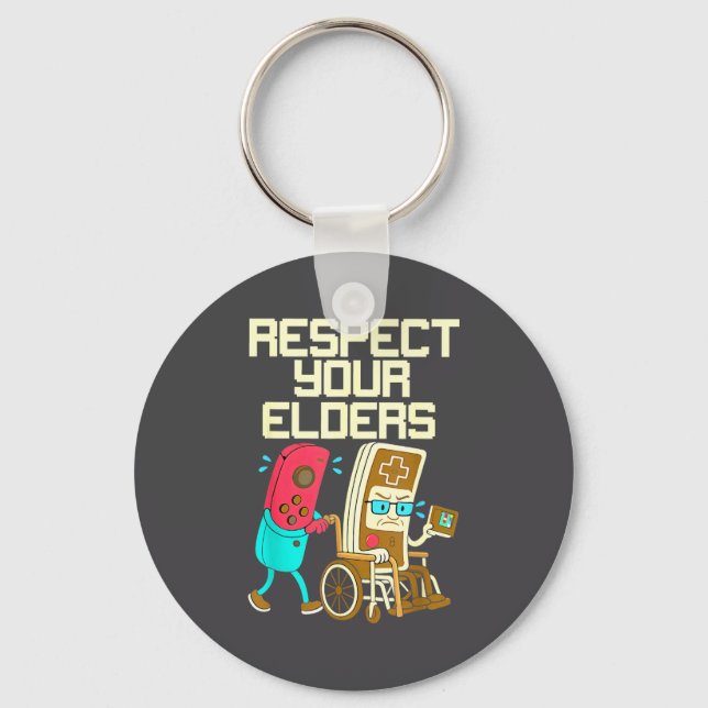 Respect Your Elders Retro Gaming Funny Gamer Contr Key Ring (Front)