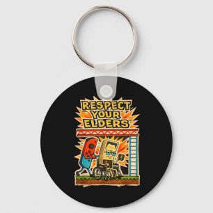 Respect Your Elders Retro Gaming Funny Gamer Contr Key Ring
