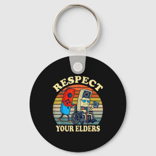 Respect Your Elders Retro Gaming Funny Gamer Contr Key Ring