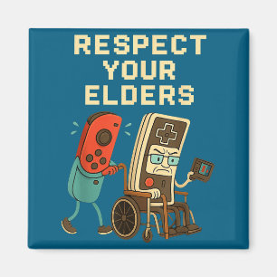 Respect Your Elders Retro Gaming Funny Gamer Contr Magnet