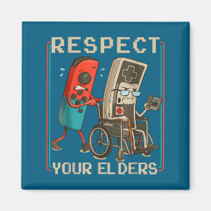 Respect Your Elders Retro Gaming Funny Gamer Contr Magnet