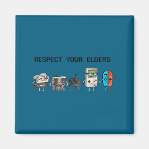 Respect Your Elders Retro Gaming Funny Gamer Contr Magnet