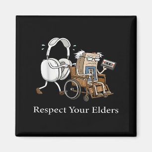 Respect Your Elders Retro Gaming Funny Gamer Contr Magnet