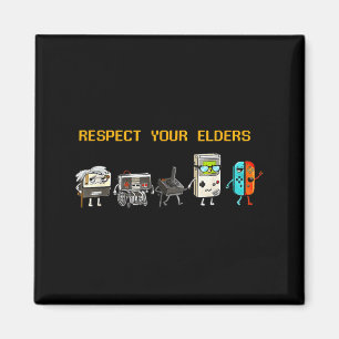Respect Your Elders Retro Gaming Funny Gamer Contr Magnet