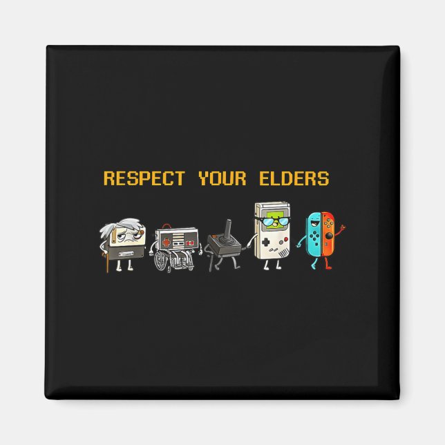 Respect Your Elders Retro Gaming Funny Gamer Contr Magnet (Front)