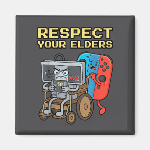 Respect Your Elders Retro Gaming Funny Gamer Contr Magnet