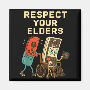 Respect Your Elders Retro Gaming Funny Gamer Contr Magnet