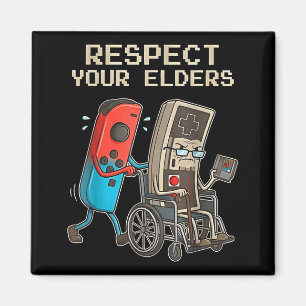 Respect Your Elders Retro Gaming Funny Gamer Contr Magnet