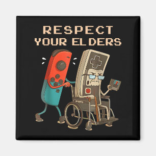 Respect Your Elders Retro Gaming Funny Gamer Contr Magnet