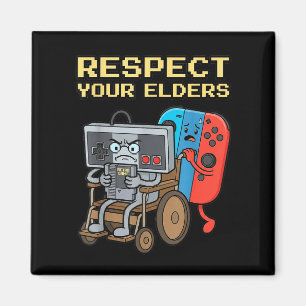 Respect Your Elders Retro Gaming Funny Gamer Contr Magnet